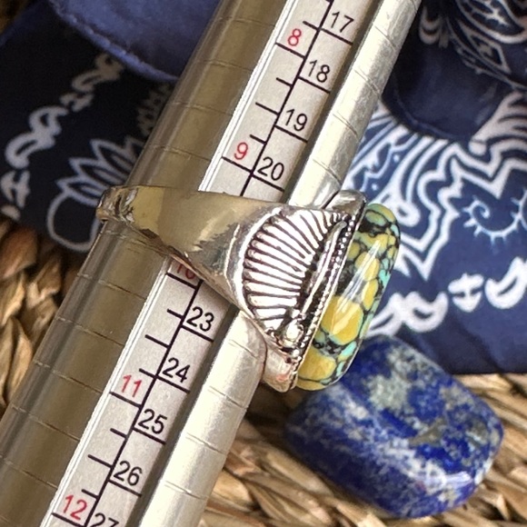 Navajo turquoise statement gem ring/Navajo turquoise ring/ souwestern jewelry - Picture 5 of 15